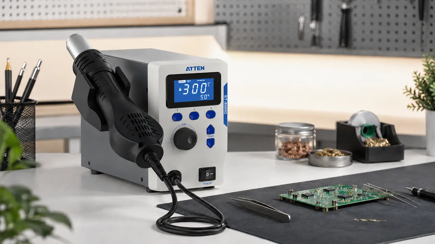 Soldering Station Intelligent Soldering Station And Hot Air Station As Separate Workbench Terms